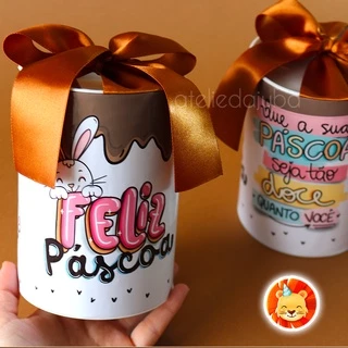 KIT Tubolatas de Páscoa Personalizada Chocolate - 14 X 10 cm em Oferta na Shopee
