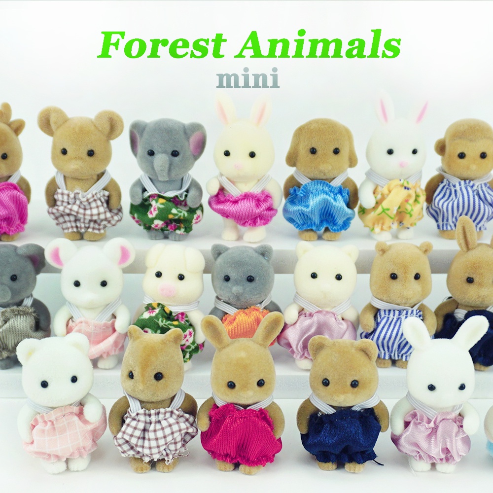 1:12 mini floresta animal família reunindo animal família coelho