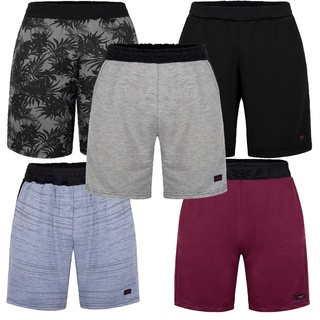 Kit 5 Bermudas de Moletom Reffine Esportiva Academia Short Casual Moletinho