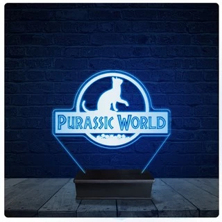 Luminária Led Acrilico Abajur - Gatos Park Wolrd
