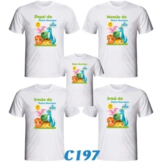 Kit 10 Camisetas " Dinossauros " e " Dinossauro Baby " para Aniversário ou festa personalizada Temática