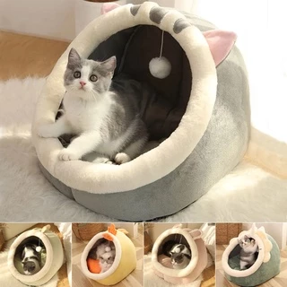 Doce Gato Cama Quente Pet Cesta Cozy Gatinho Almofada Espreguiçadeira Casa De Tenda Muito Macio Pequeno Cão Saco Mat Para Gatos Laváveis Camas Caverna