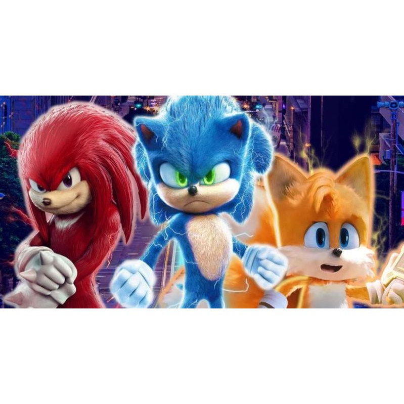 Boneco Sonic Vermelho Action Figure Knucles + Sonic Azul - R'B