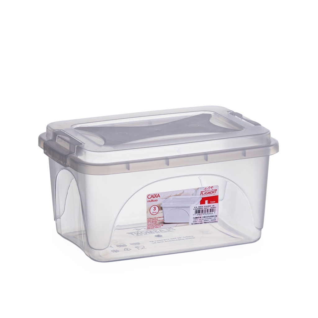 Kit 8 Caixas Organizadoras Multiuso 3L Transparente