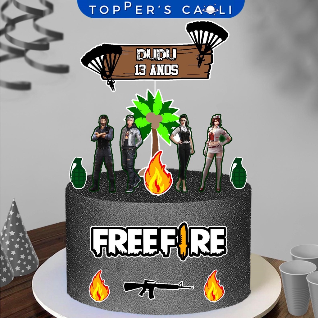 topo de bolo free fire personalizado