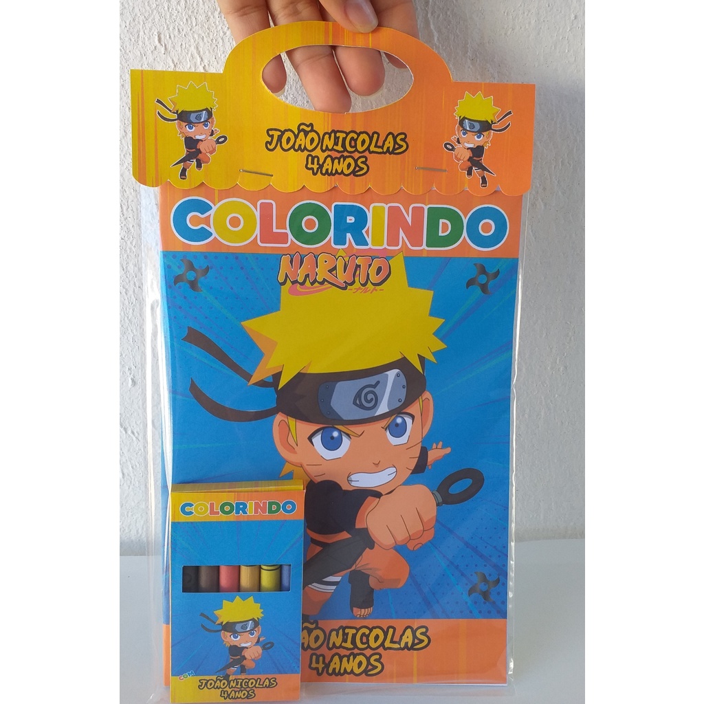 Capa Livrinho para Colorir Naruto - Fazendo a Nossa Festa