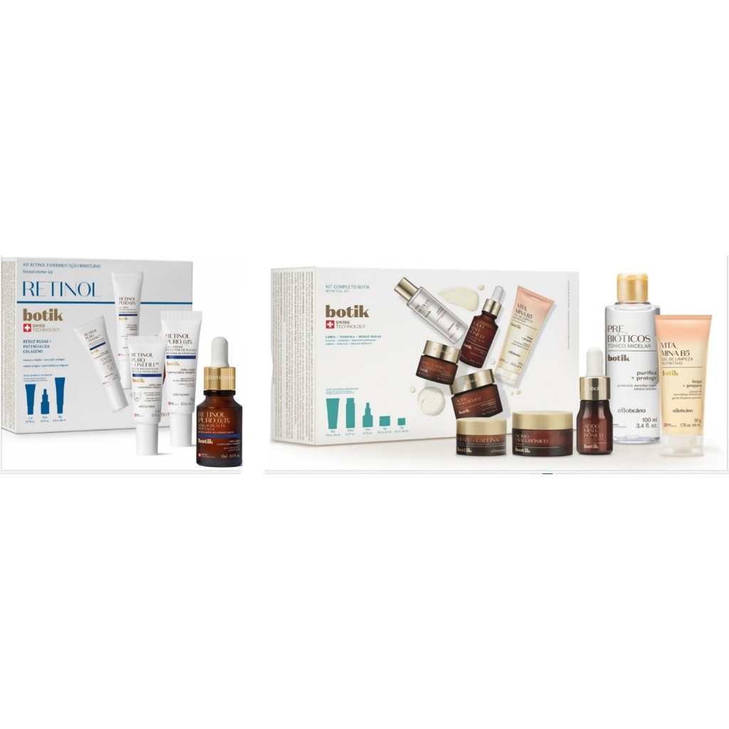 kit BOTIK MINI retinol 03 ou completo 05 o boticario