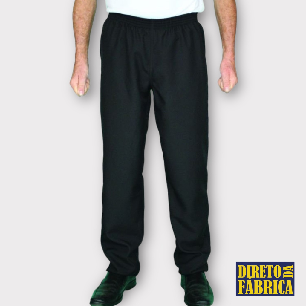 Calça oxford com store elastico