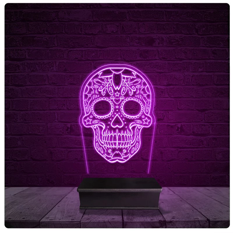 Luminária e Abajur Acrílico Led - Caveira mexicana 01
