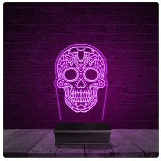Luminária e Abajur Acrílico Led - Caveira mexicana 01