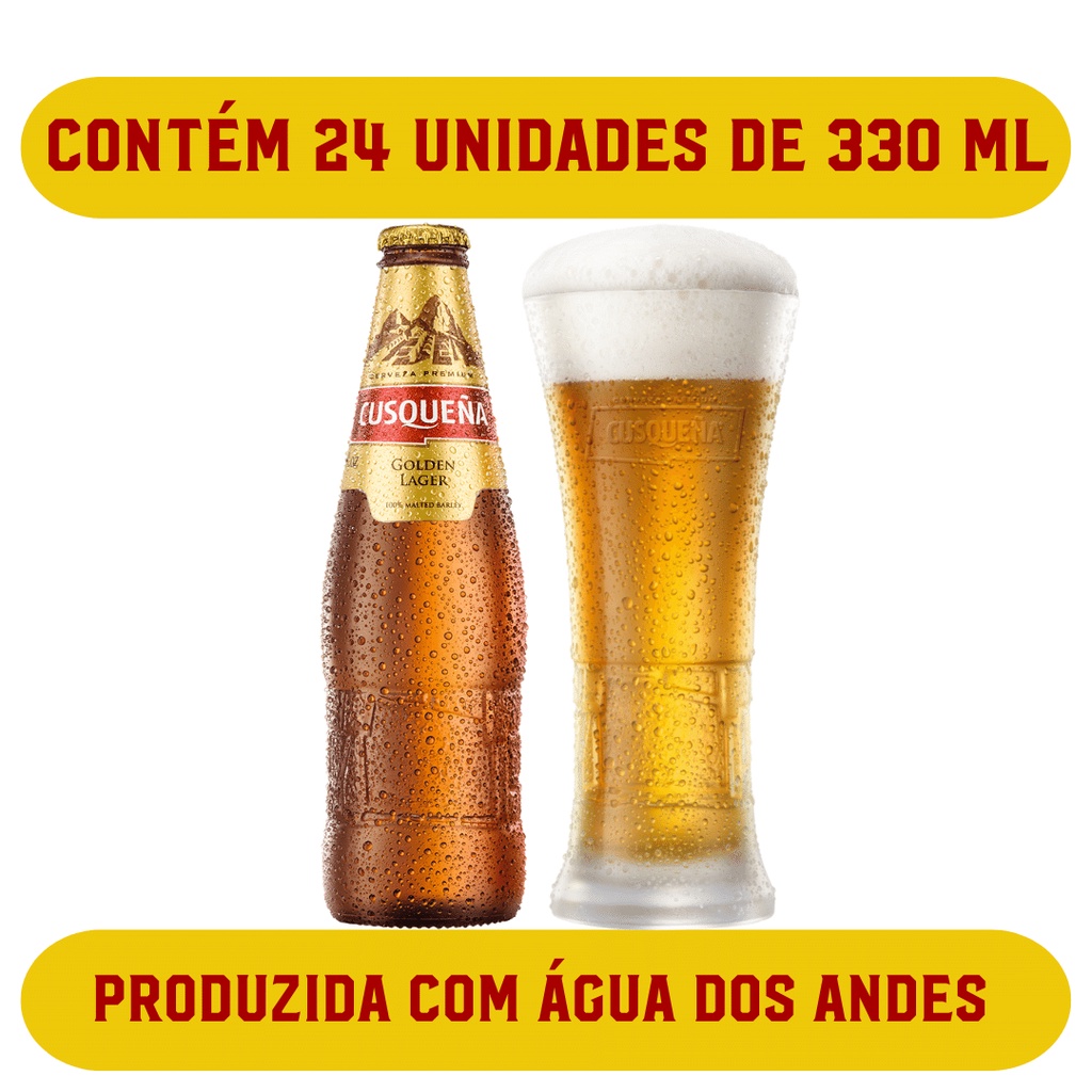 Cerveja Cusqueña Golden Lager 330 ml - Caixa com 24 unidades | Shopee ...