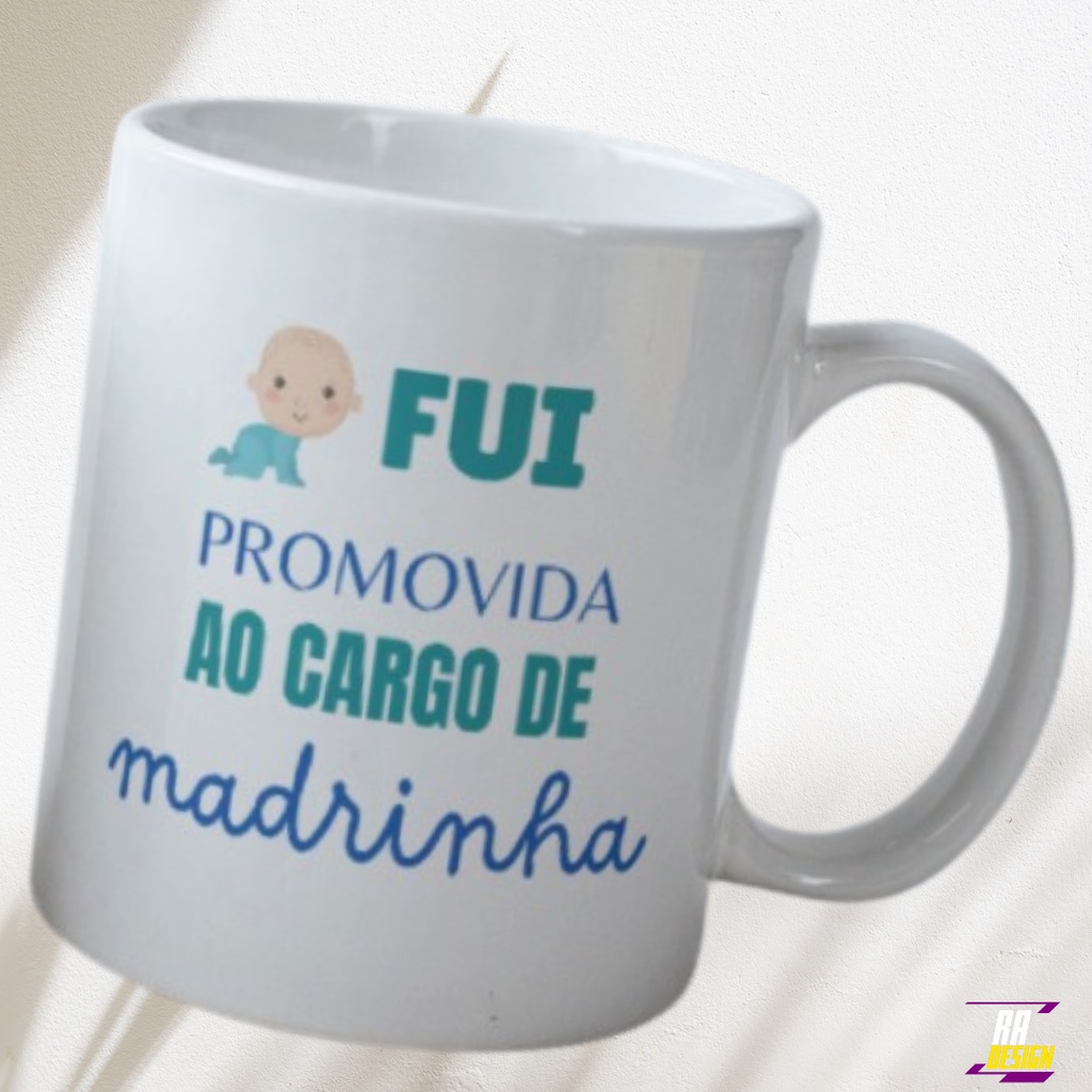 Caneca Presente Surpresa | Fui Promovida ao Cargo de Madrinha | Shopee ...