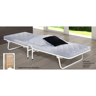 1 Cama Dobrável Multiuso Com Colchonete Incluso Branca