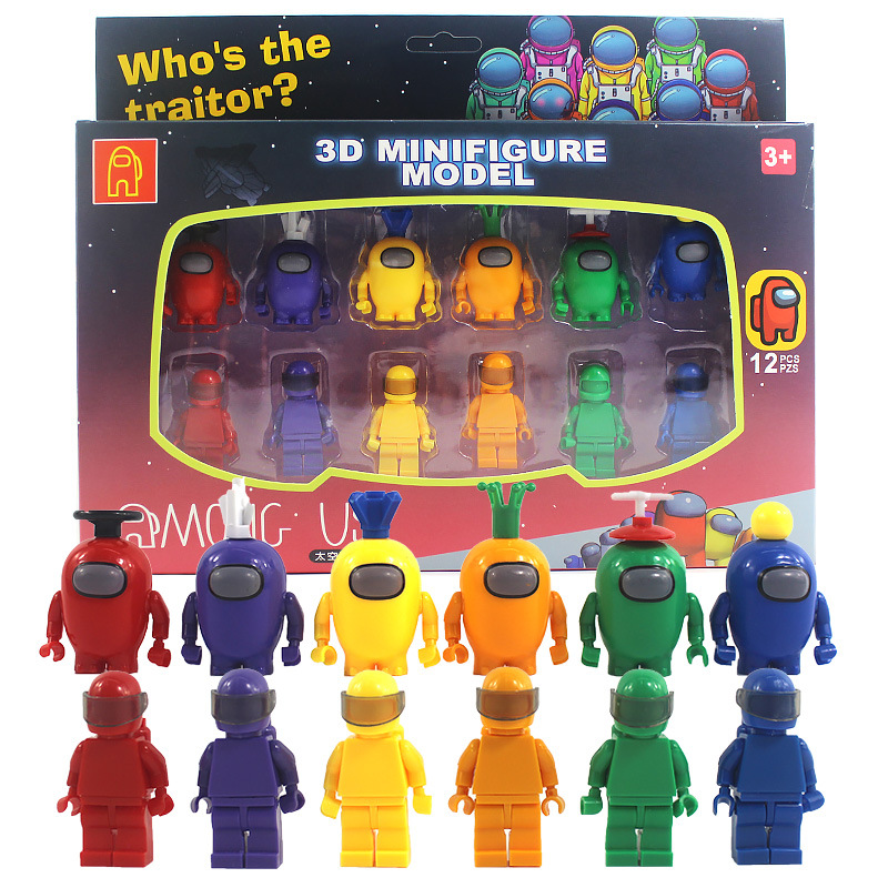 12pcs Set Among Us Lego New Hot Game Mini Building Blocks Cartoon Figures Christmas Gift Toys for Children