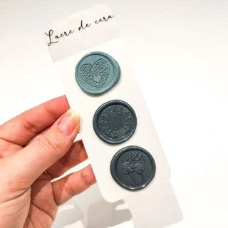 2 cartelas de lacres de cera para envelopes - selo para convite de casamento - pronto para aplicar - Sálvia (6 lacres)