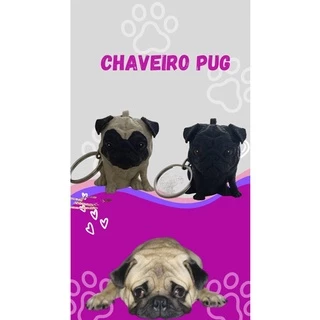 chaveiro pug 3D