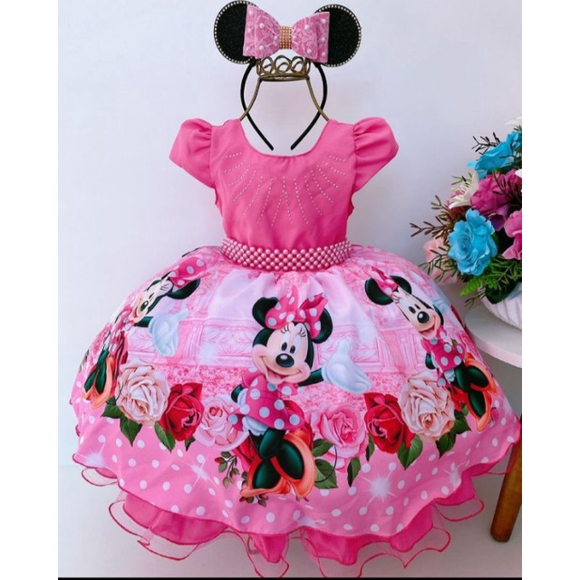 Vestido 2024 rosa minnie