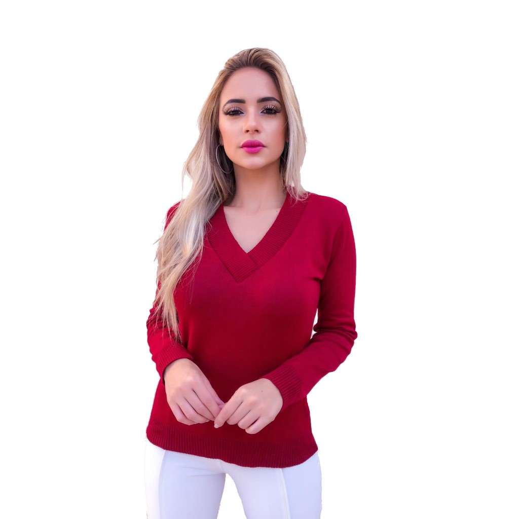 Sueter sales feminino vermelho