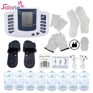 Salorie Tensão Elétrico Estimulador Músculo Terapia Digital Dispositivo Massageador Corporal 16 Almofadas Eletrodo Pulso EMS Máquina De Acupuntura Cuidados Com A Saúde