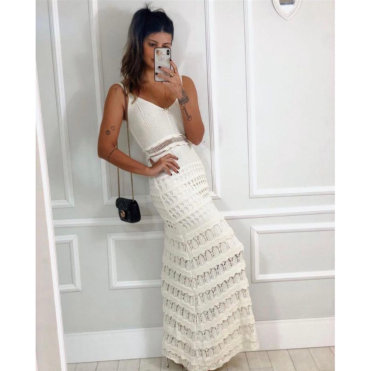 Vestido de hot sale tricô branco