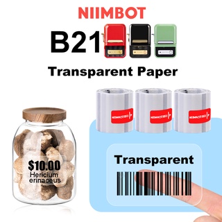 Niimbot B21 Rolo De Papel Adesivo Transparente Para Impressora Rótulo B21