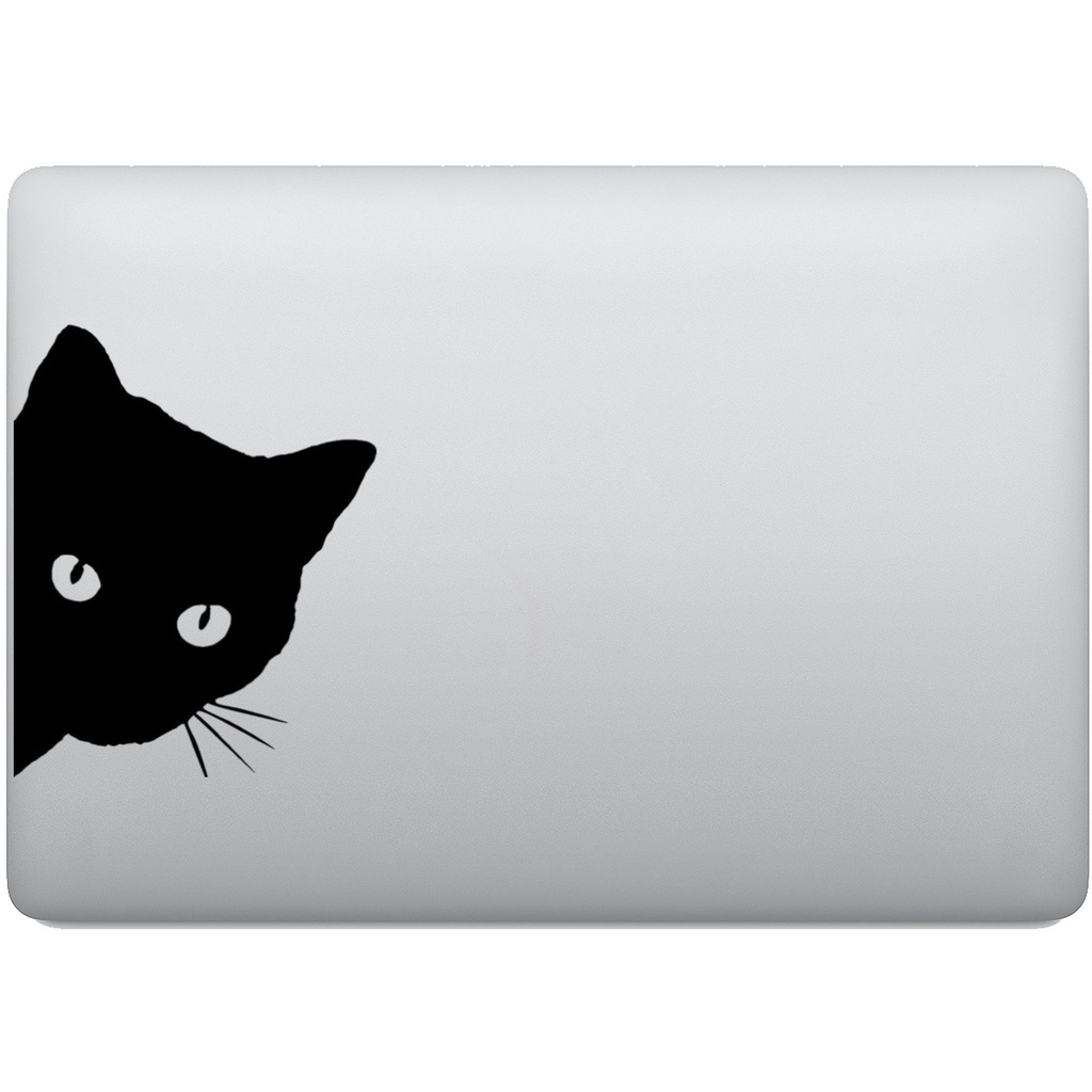 Autocolante decorativo para PC Gato espiando fundo branco - TenStickers