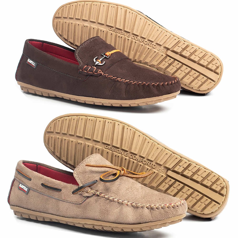 Kit 2 Pares Mocassim Masculino SlipOn Casual Confortável Outlet