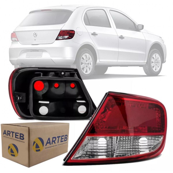 LANTERNA TRASEIRA GOL G5 GV 2009 A 2012 RE CRISTAL ORIGINAL ARTEB LADO ...