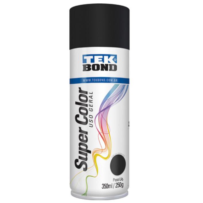 Tinta Spray Tekbond Preto Brilho Uso Geral 350ml