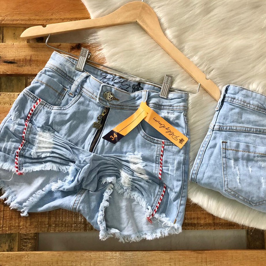 Shorts Jeans Melinda Feminino Cintura Alta