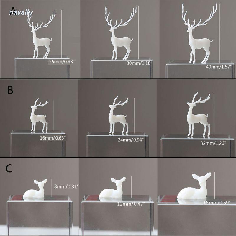 3Pcs Silicone Elk Deer Modelagem Molde Resina Preenchimento Jóias Arte Fundição