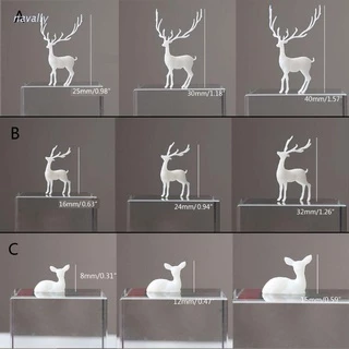 3Pcs Silicone Elk Deer Modelagem Molde Resina Preenchimento Jóias Arte Fundição