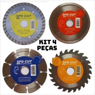 Kit 4 Peças Disco Diamantado + Serra p/ Makita em Oferta na Shopee