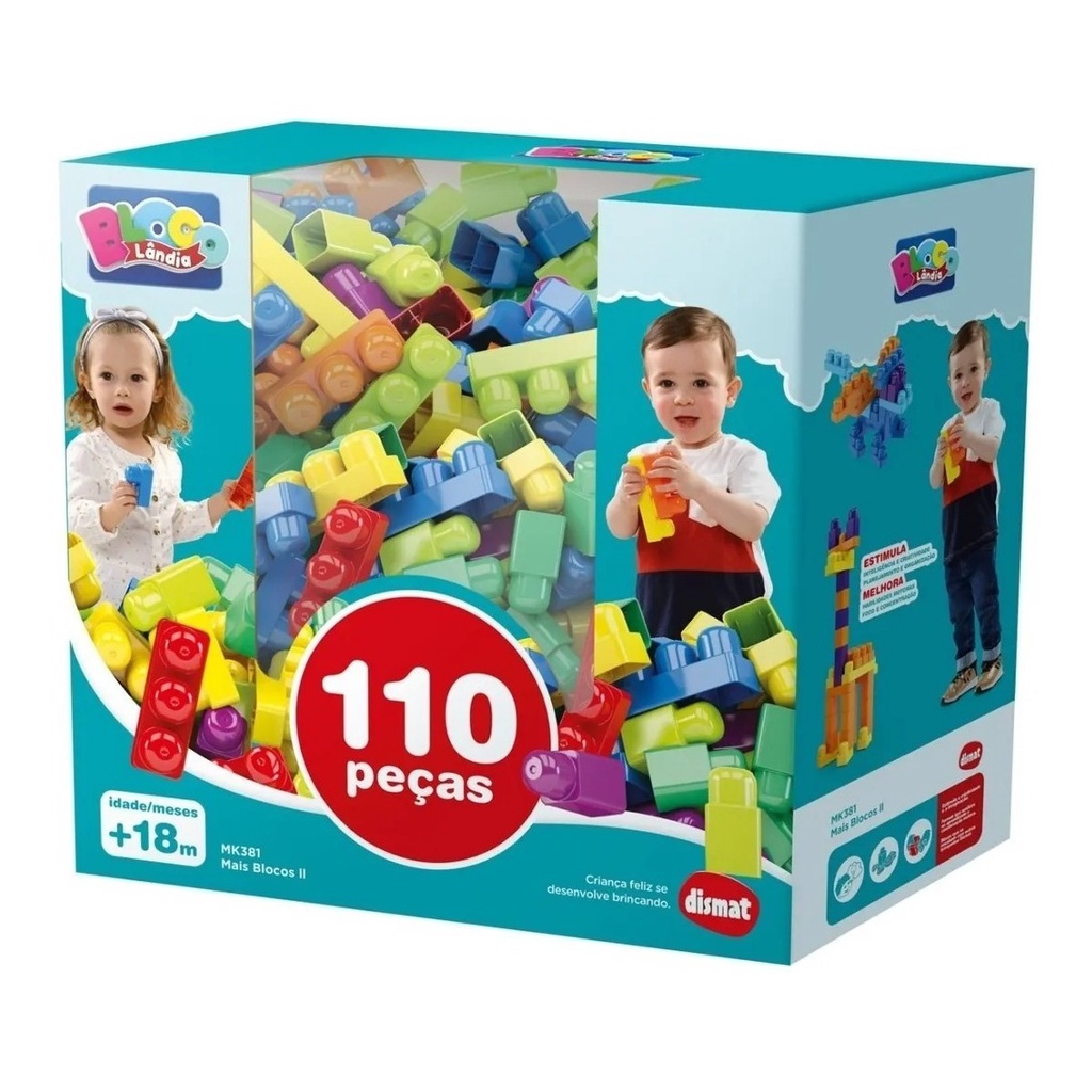 Brinquedos Educativos Blocos De Montar Caixa Jogo 330 Peças Dismat
