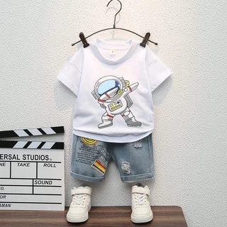Roupa Casual Infantil De Verão Meninos Meninas Camiseta Calças Curtas 2pcs/sets Kids Infant Coat Toddler Suit 1 2 3 4 5 Anos