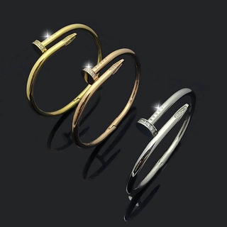 Pregos De Diamante Pulseira De Aço Inoxidável Clássico Combina Com Tudo Não Desbotando Joias Clássicas Acessórios Para Presente De Estudante Feminino