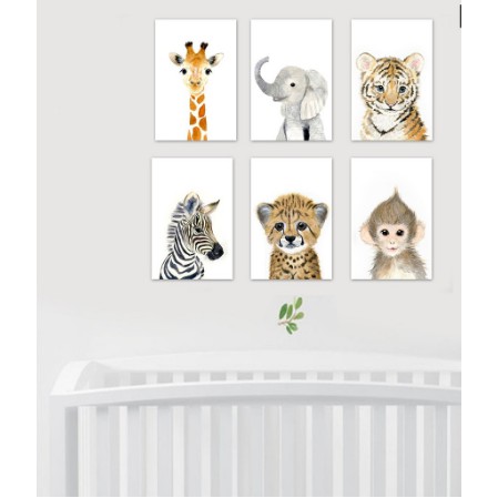 Kit 3 Quadros Decorativos Desenho Infantil Leão Girafa e Macaco -  Deliquadros