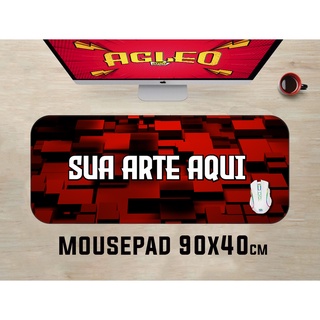 Mouse Pad Gamer Personalizado Extra Grande 90x40cm 900x400mm Borda Costurada sua arte 90x40 900x400 valorant lol animes anime geek otaku