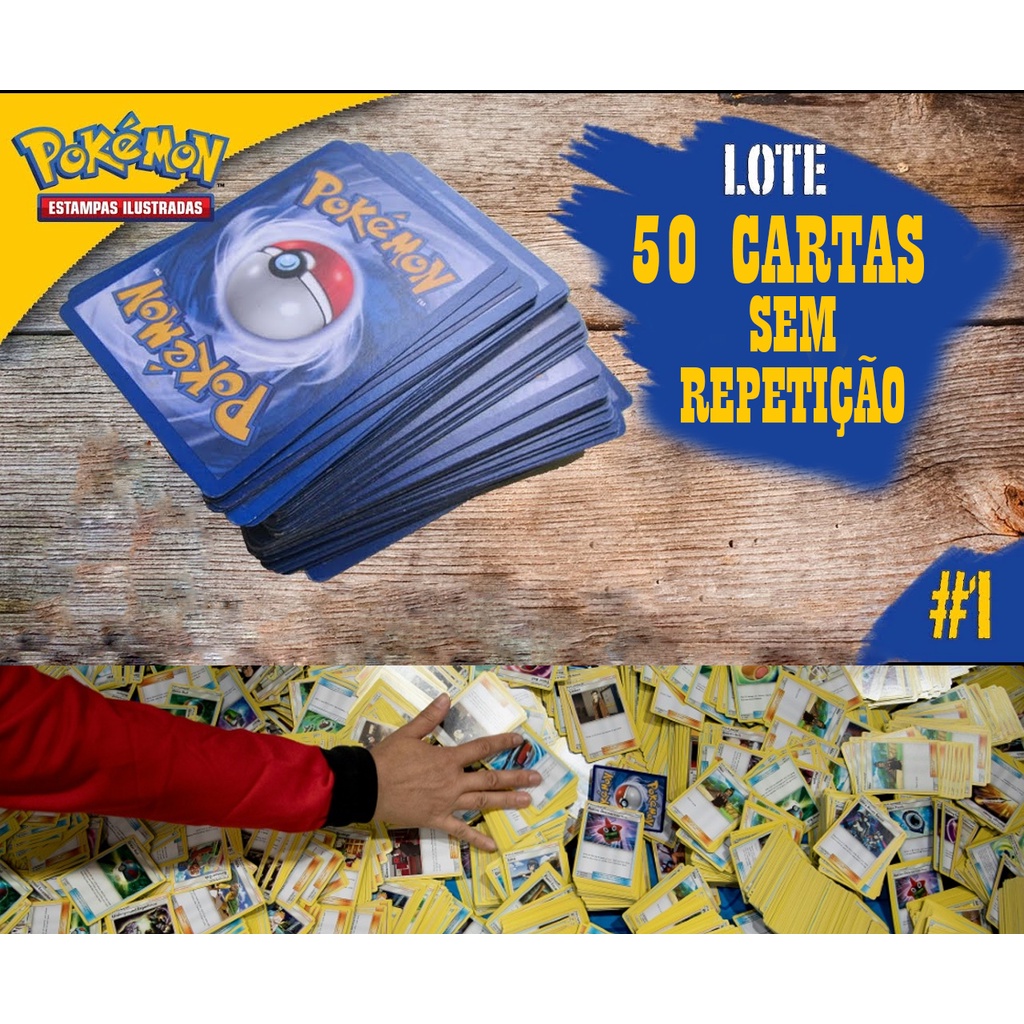 Lote 50 cartas originais aleatórias Pokémon - Sem repetidas em