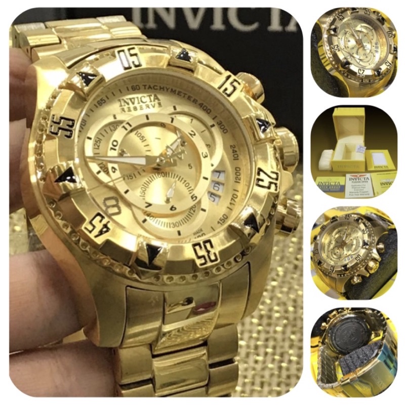 Relogio Invicta Reserve Excursion 6471 Gold 18k Brinde Shopee Brasil