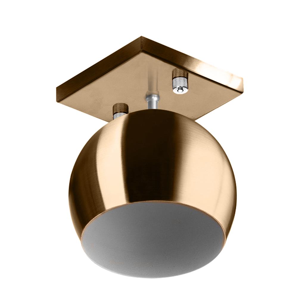 Lustre Plafon Bola 15 cm Quadrada New Cobre