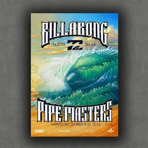 Billabong Pipe Masters 2010, Prosurfer, Surf, Poster 30x20cm Mdf