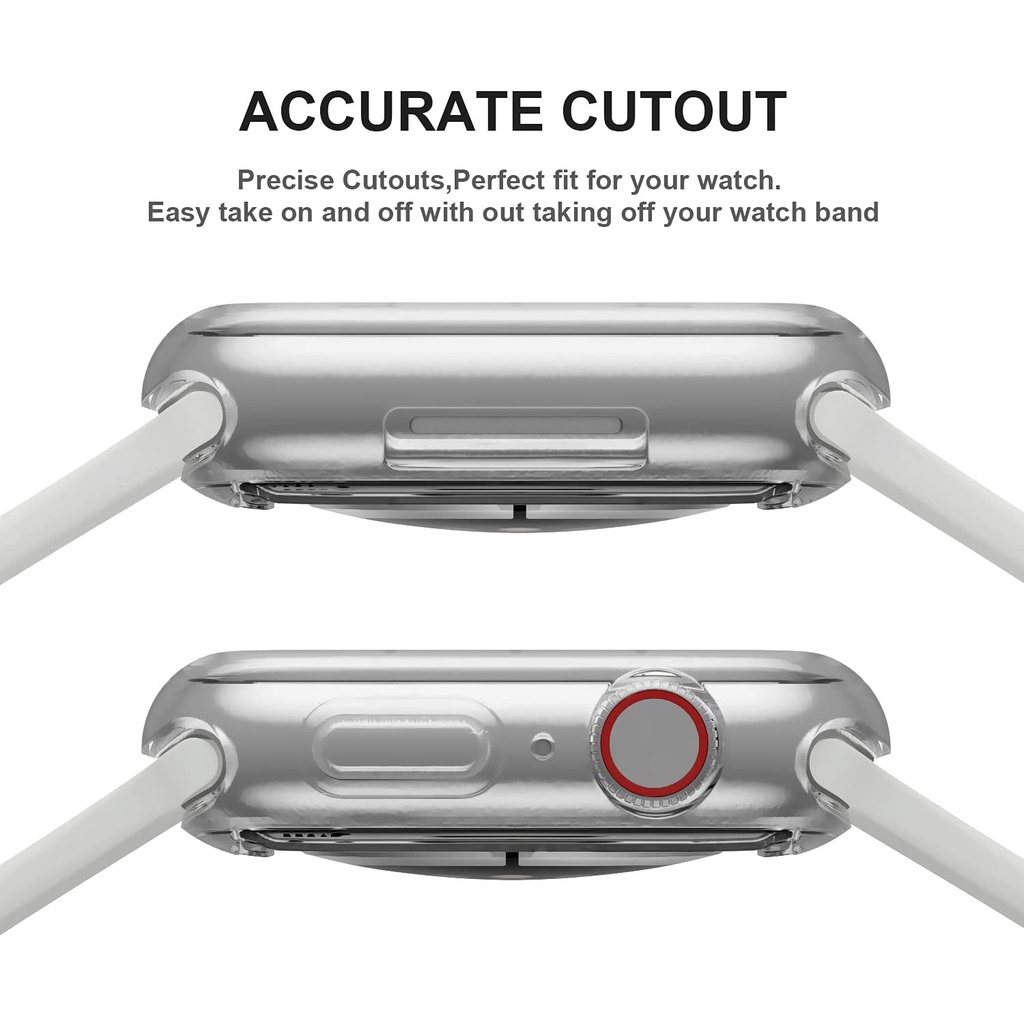 Compatível Para Apple Watch 7 Capa Protetora A Série 7 41mm 45mm Completa  Amortecedora TPU Flexível