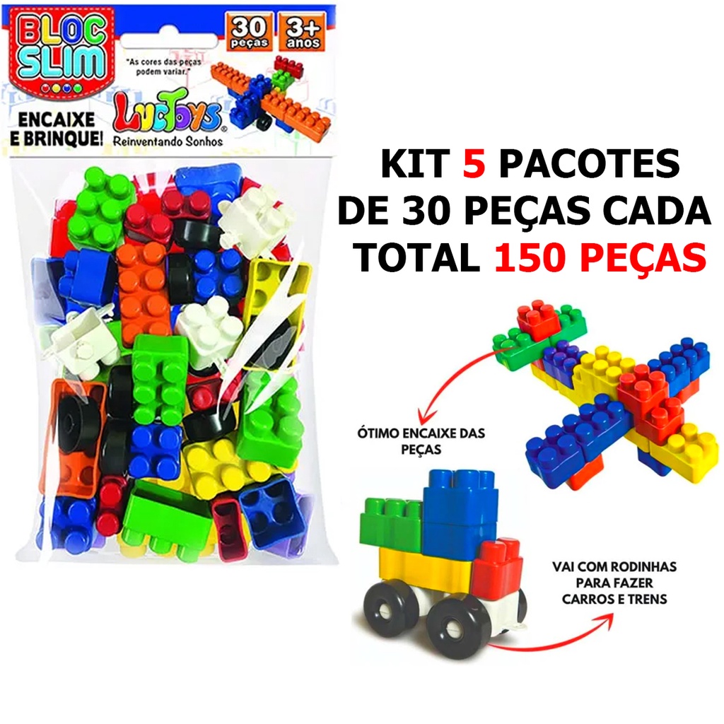 Blocos De Montar Infantil Educativo Conectando Formas 150 Pç - Bambinno -  Brinquedos Educativos e Materiais Pedagógicos