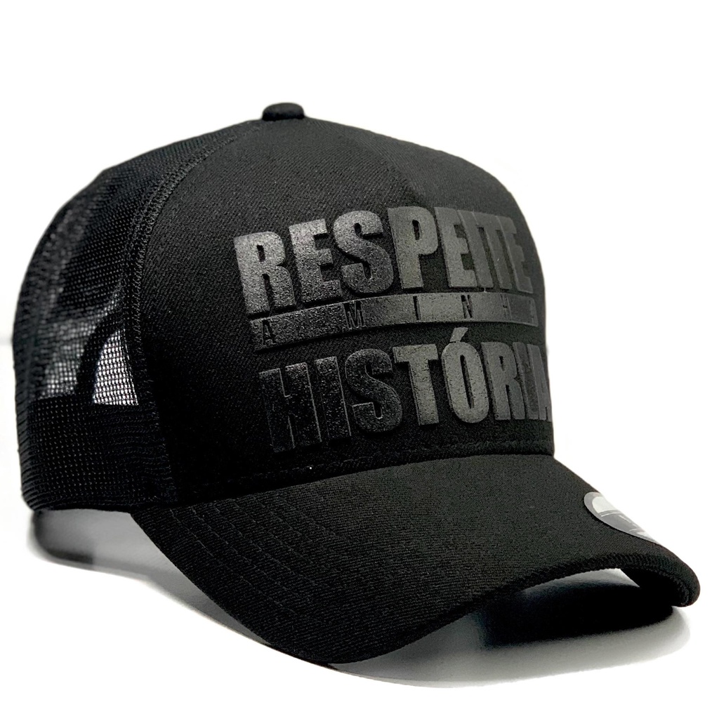 Boné Respeite minha Historia All Black Trucker | Shopee Brasil Boné Respeite minha Historia All Black Trucker | Shopee Brasil