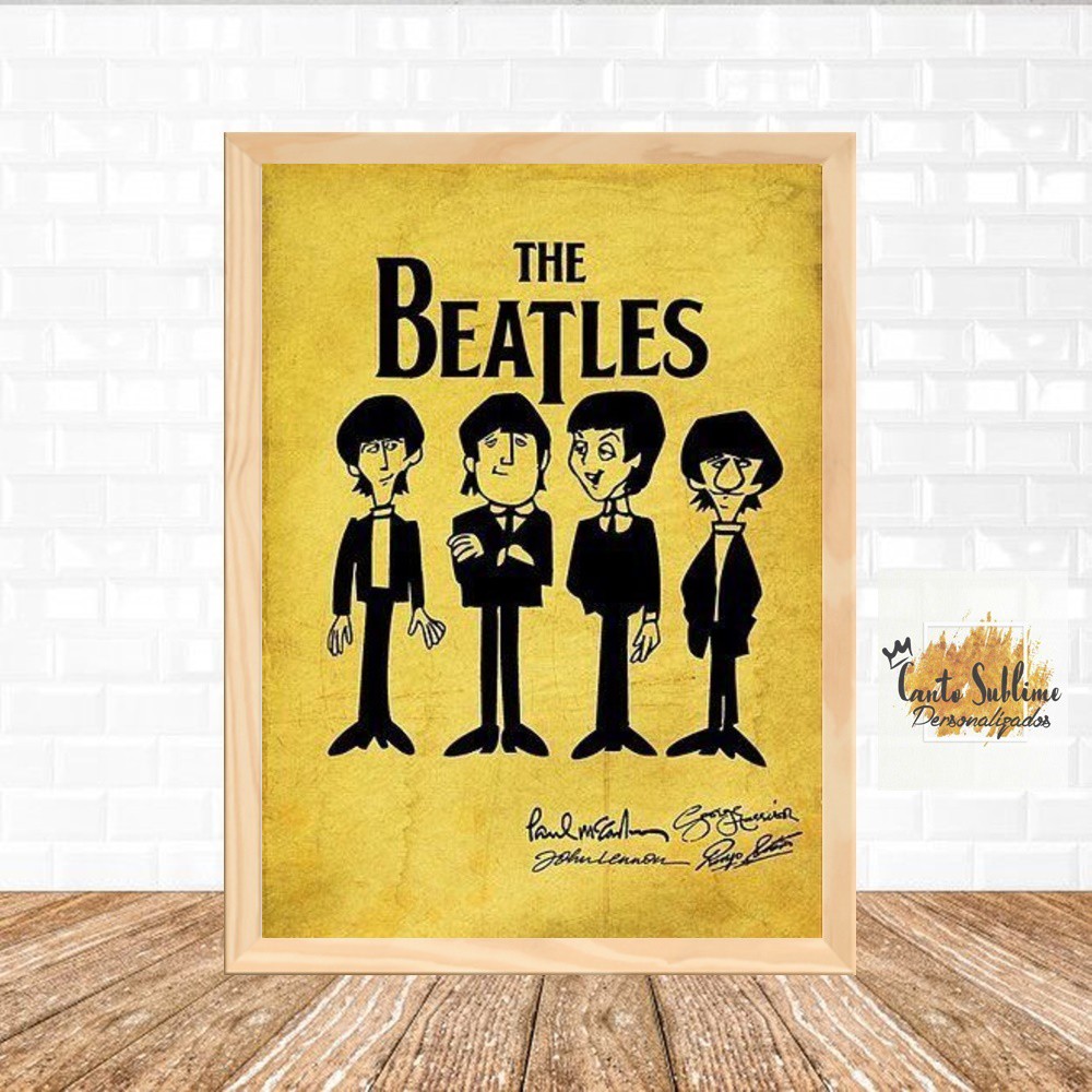 Quadro Decorativo The Beatles Com Moldura Natural A3 45x33 | Shopee Brasil