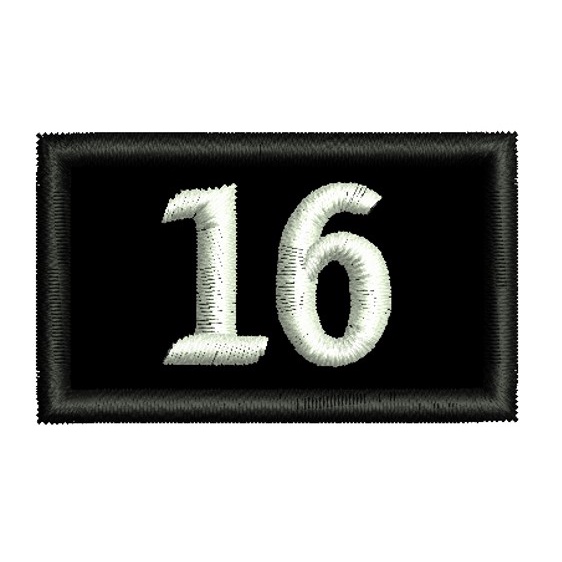 Patch 4x2,4 cm Bordado Seu Número com carrapicho, para costurar ou termocolante