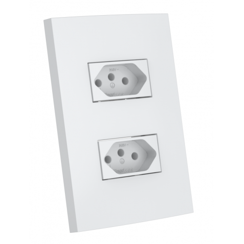 TOMADA DUPLA 10A 4X2 - ENERBRAS DUBAI BRANCO - ED5427-EN