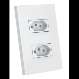 TOMADA DUPLA 10A 4X2 - ENERBRAS DUBAI BRANCO - ED5427-EN