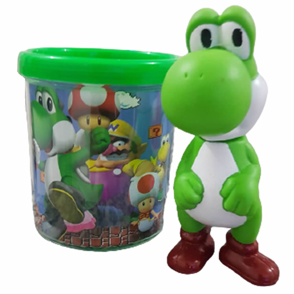 Caneca Yoshi Super Mario Jogo Efeito Plástico Bolha